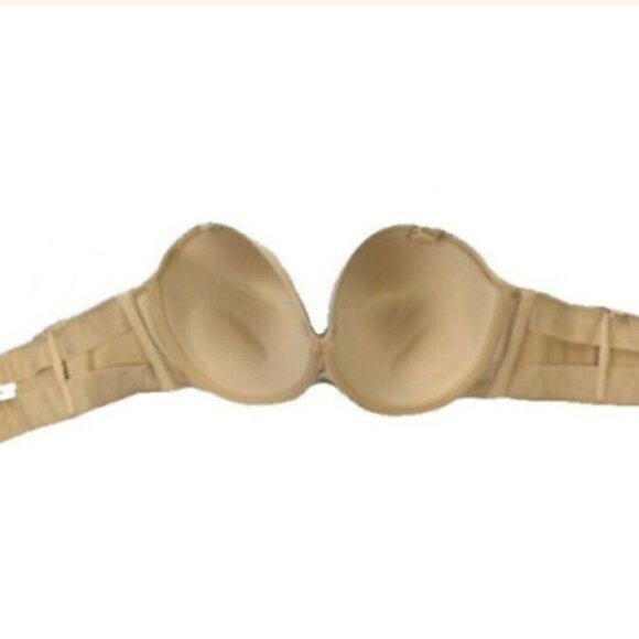 Lane Bryant Cacique Bra Multi Way Strapless Bare Solution 40DD Cafe w/ Straps - Picture 8 of 10